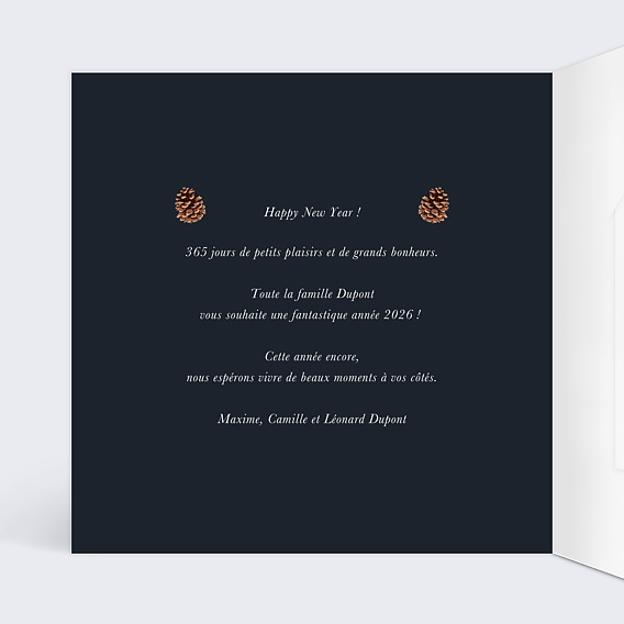 Carte de voeux Senteurs d'Hiver avec Graines Intérieur Gauche