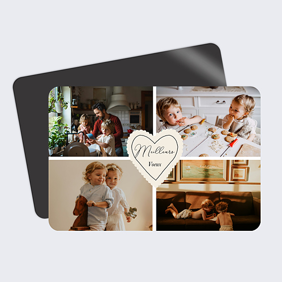 Carte de Voeux Particuliers Étiquette cœur