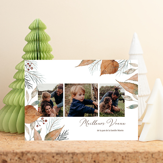 Carte de Voeux Particuliers Botanique Automnale 