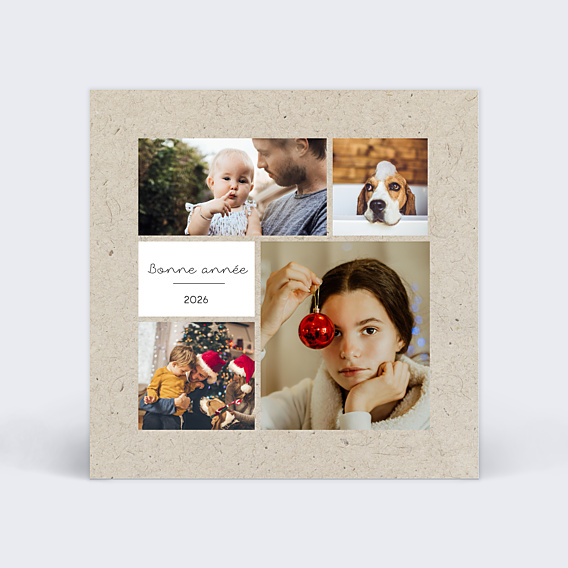 Carte de Voeux Particuliers Pêle-mêle Coton