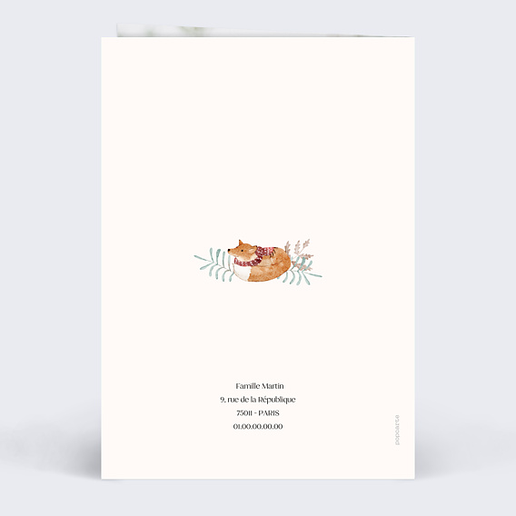 Carte de voeux Forêt Magique Verso