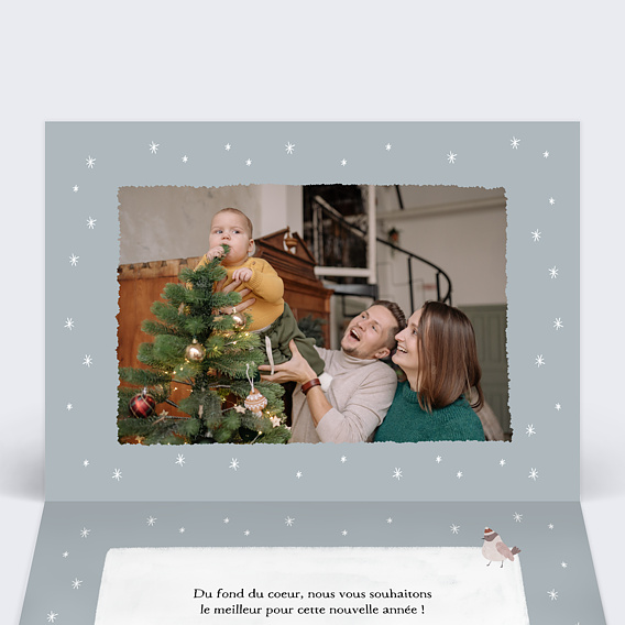 Carte de voeux Calendrier chalet Intérieur Gauche