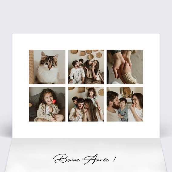 Carte de voeux Calendrier Meilleurs Voeux Intérieur Gauche