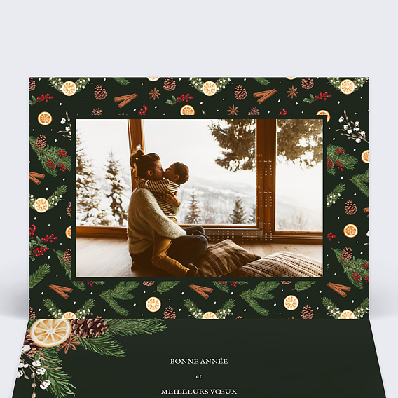 Carte de voeux Calendrier Senteurs d'Hiver Intérieur Gauche