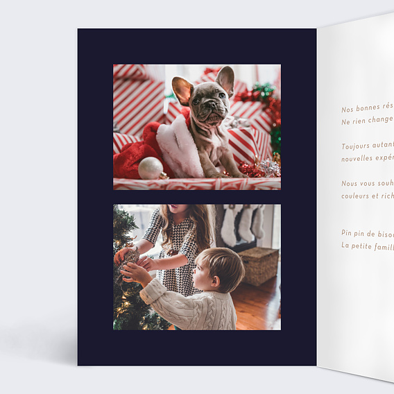 Carte de voeux Fleurs Lumineuses Intérieur Gauche