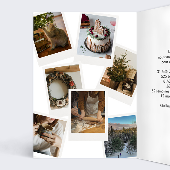 Carte de voeux Pêle-Mêle Polaroid Intérieur Gauche