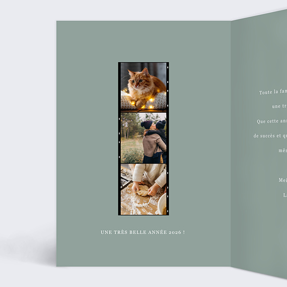Carte de voeux Pellicule Souvenirs Intérieur Gauche