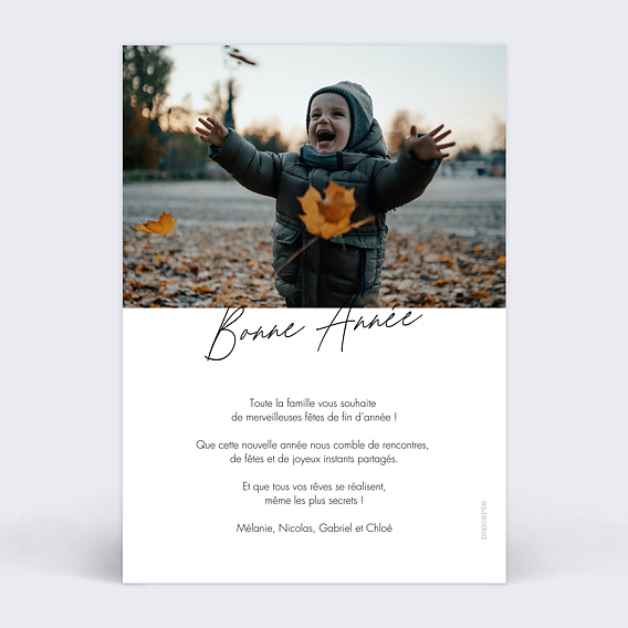 Carte de voeux Plume Manuscrite Verso