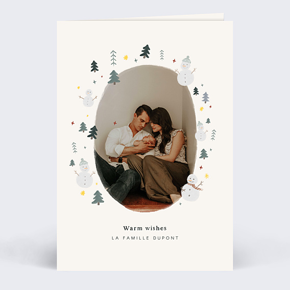 Carte de Voeux Particuliers Bonhomme de Neige