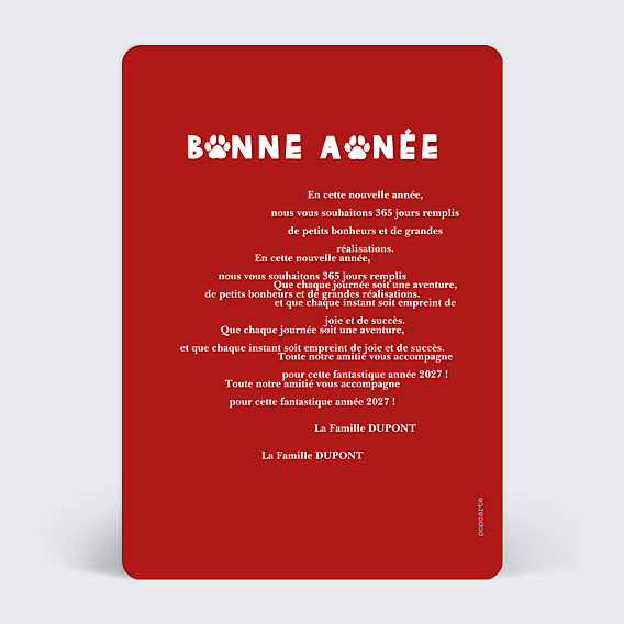 Carte de Voeux Particuliers Bonne patte