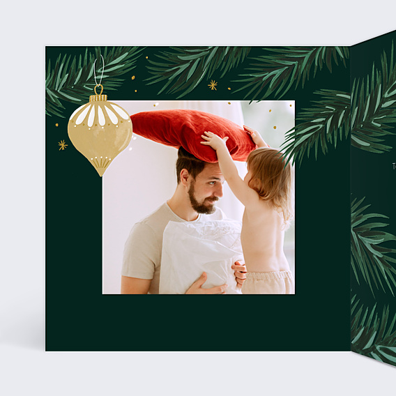 Carte de Voeux Particuliers Boules de Noel Chic