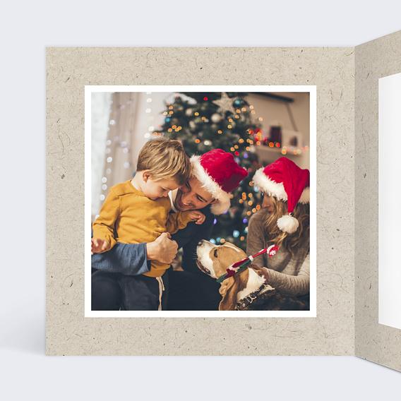 Carte de voeux Polaroid Couronne de Pins Intérieur Gauche