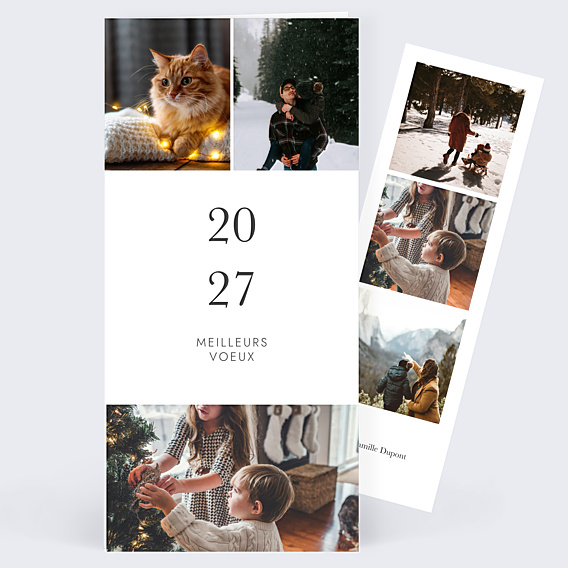 Carte de Voeux Particuliers Multiphoto Élégance