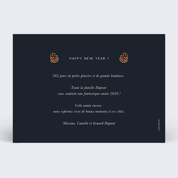 Carte de voeux Senteurs d'Hiver Verso