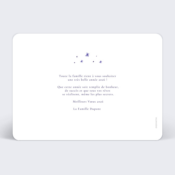 Carte de Voeux Particuliers Flocons Bleus