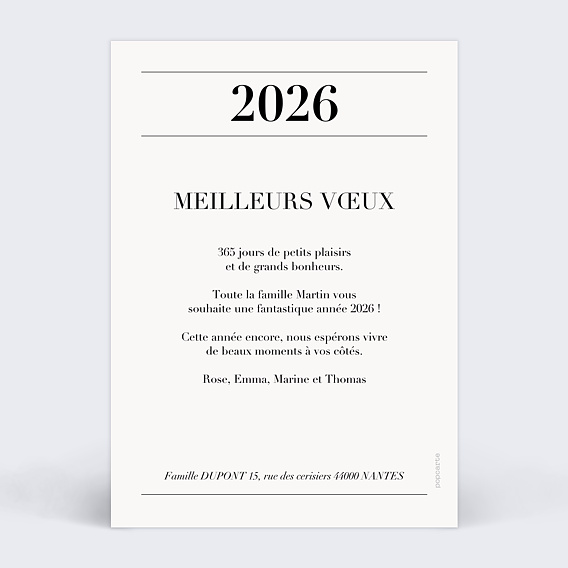 Carte de voeux Magazine Verso