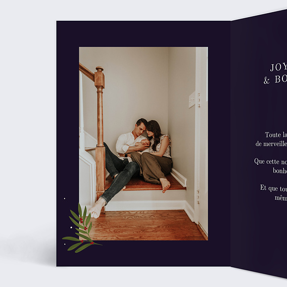 Carte de voeux Médaillon Intérieur Gauche