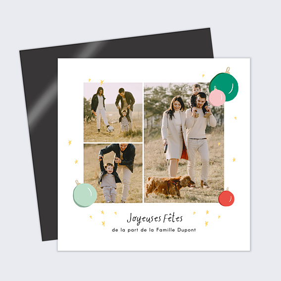 Carte de Voeux Particuliers Petites Boules Colorées