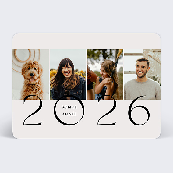 Carte de Voeux Particuliers Portrait Famille de 4