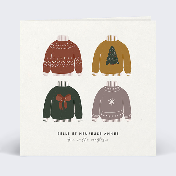 Carte de Voeux Particuliers Famille Pull
