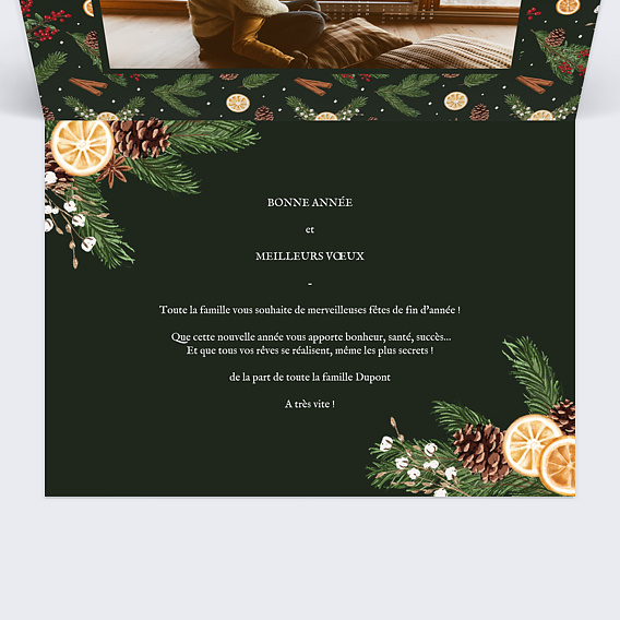 Carte de voeux Calendrier Senteurs d'Hiver Intérieur Droit