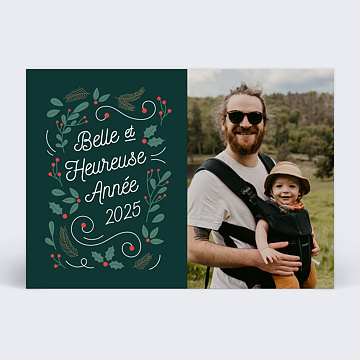 Carte de Voeux Particuliers Couronne de Houx