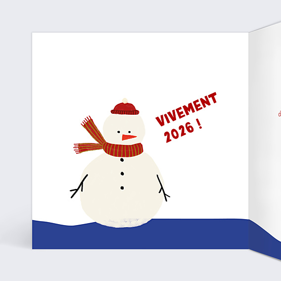Carte de Voeux Particuliers Rétrospective Bonhomme de neige