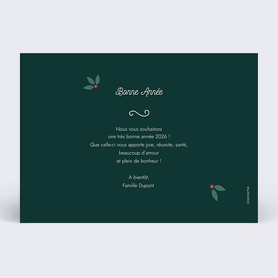 Carte de Voeux Particuliers Couronne de Houx