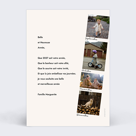 Carte de Voeux Particuliers Photomaton 12 Mois