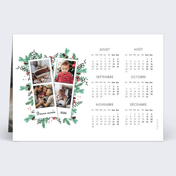 Carte de voeux Calendrier Double Pola Verso