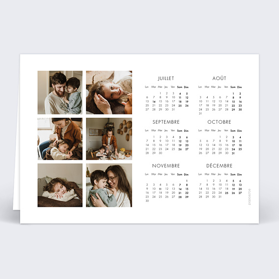 Carte de voeux Calendrier Meilleurs Voeux Verso