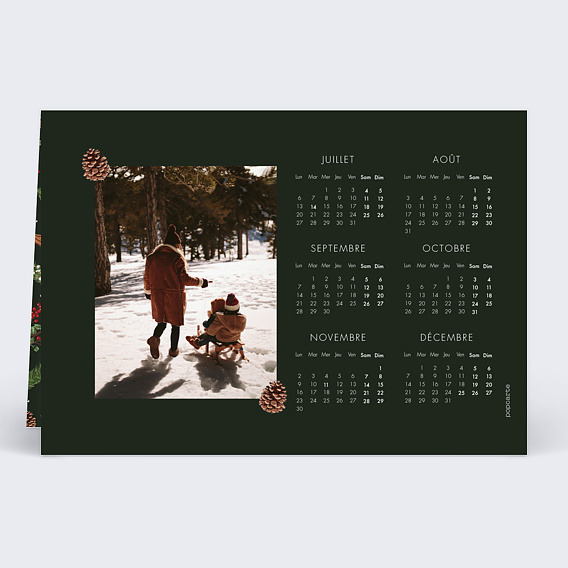 Carte de voeux Calendrier Senteurs d'Hiver Verso