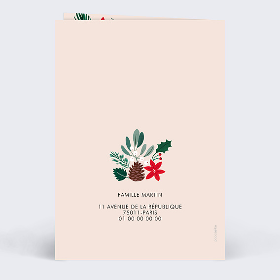 Carte de voeux Herbier d'Hiver Verso