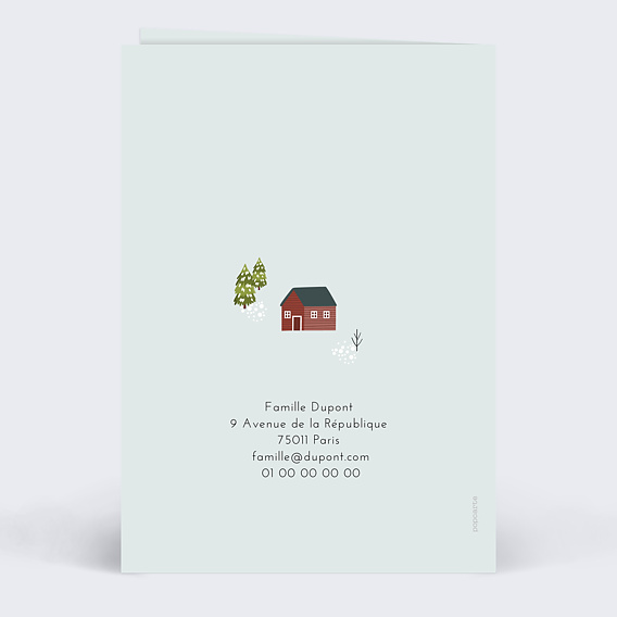 Carte de voeux Laponie Verso