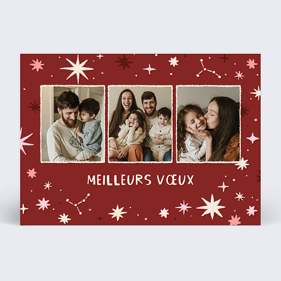 Carte de Voeux Particuliers Triptyque cosmic