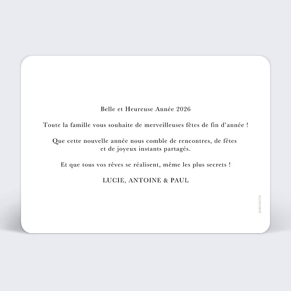 Carte de voeux Triptyque classique Verso