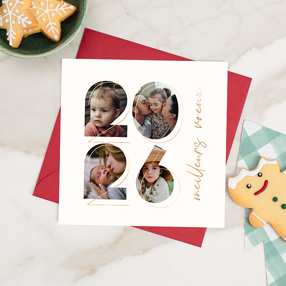 Carte de voeux Original Photo Année Après 4