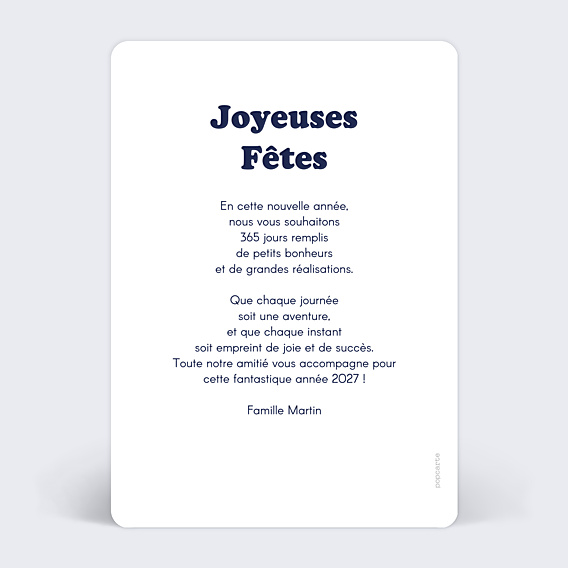 Carte de Voeux Particuliers Grille arrondie