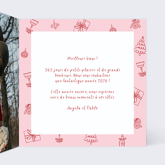 Carte de voeux Carnet de l'année Intérieur Droit