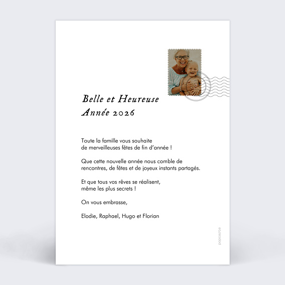 Carte de voeux Multiphotos Etiquette Verso