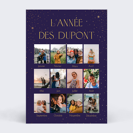 Carte de Voeux Particuliers 12 Mois Ensemble