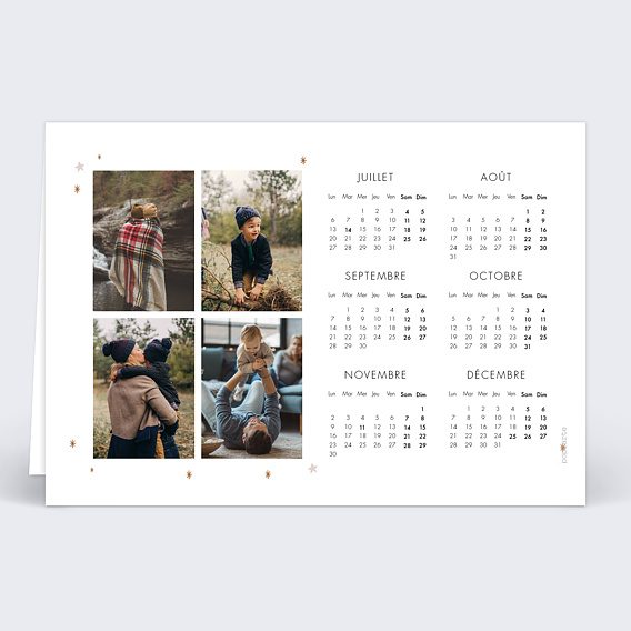 Carte de voeux Calendrier Roi des Forêts Verso