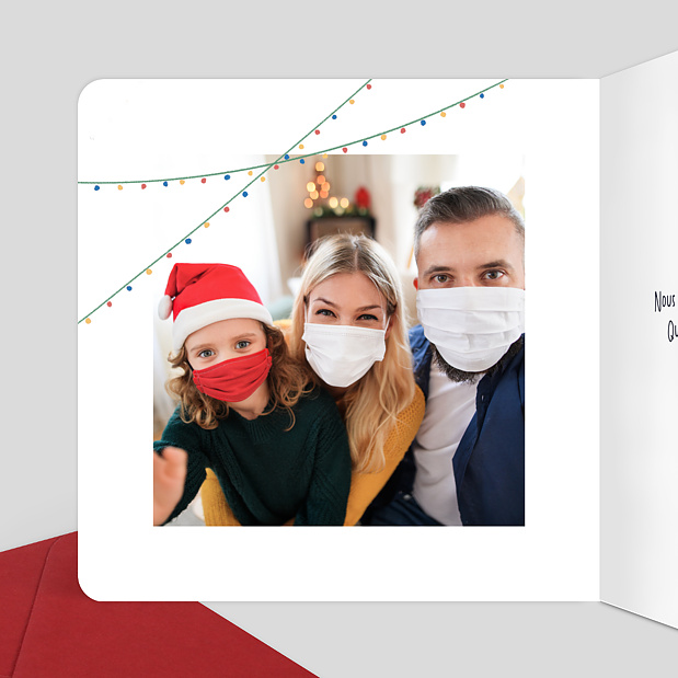 Carte de Voeux Particuliers Masque de fête Intérieur Gauche