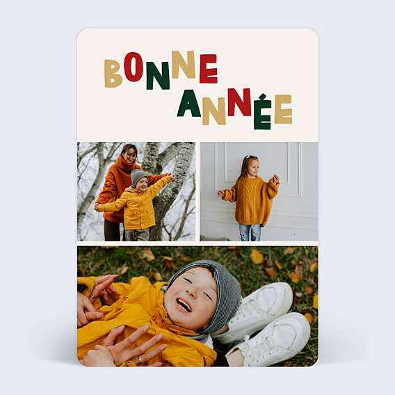 Carte de voeux Nouvelle année colorée