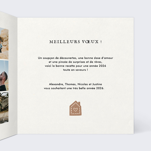 Carte de Voeux Particuliers Petits Biscuits Intérieur Droit