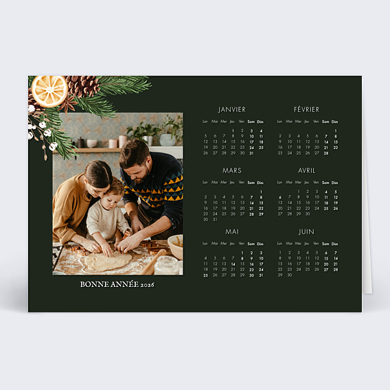 Carte de Voeux Particuliers Calendrier Senteurs d'Hiver
