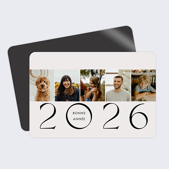 Carte de voeux Portrait famille de 5