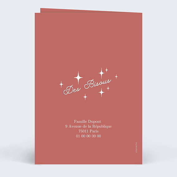 Carte de voeux Scintillements Verso