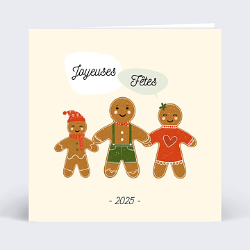Carte de Voeux Particuliers Famille Pain d'Epices