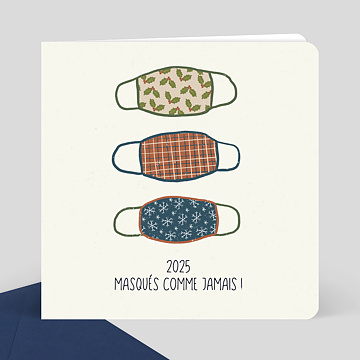 Carte de Voeux Particuliers Masques  motifs